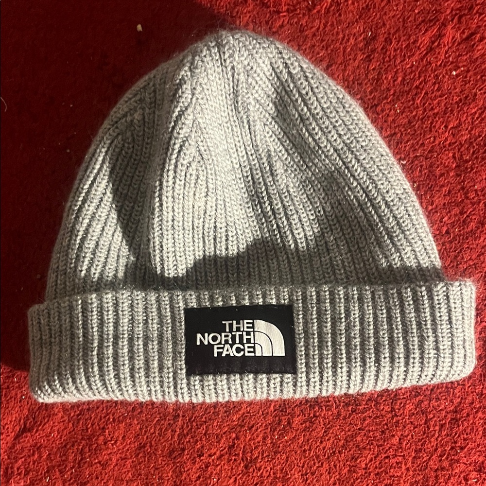 The North Face Light Gray Knit Beanie